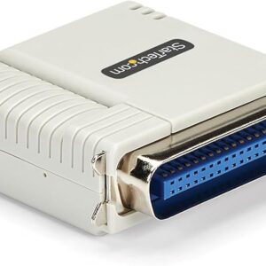 StarTech.com Ethernet to Parallel Network Print Server, 10/100Mbps LAN, WebUI, Centronics Ethernet Printer Server Adapter, TAA